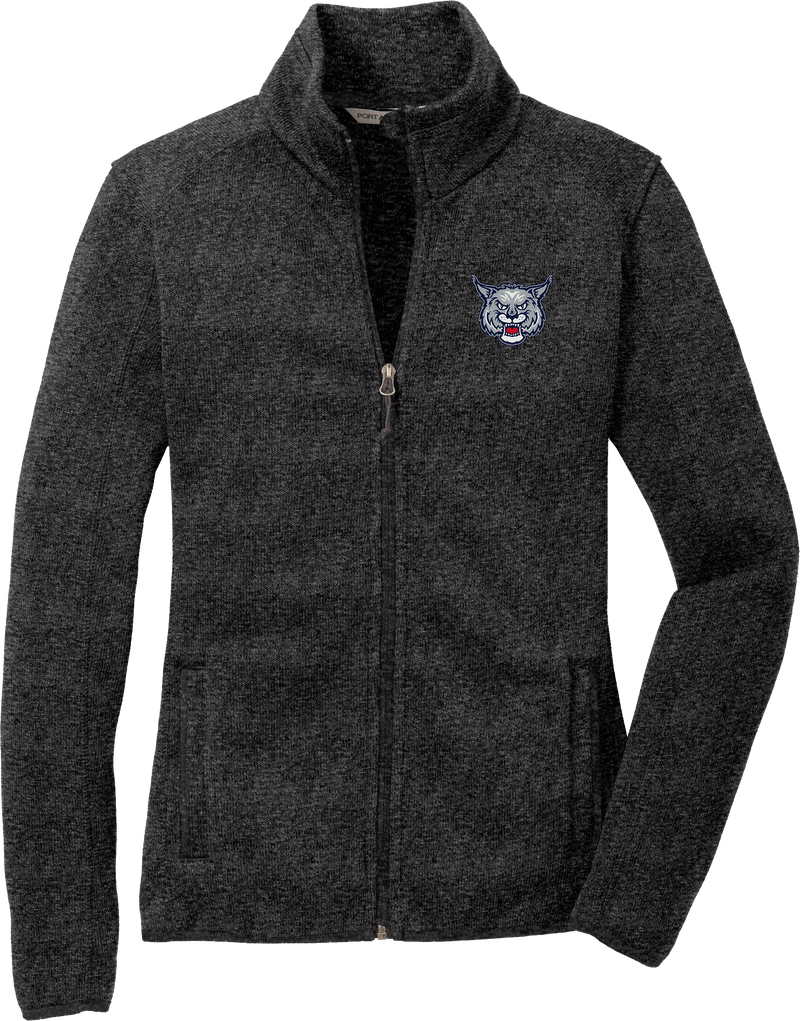 CT Bobcats Ladies Sweater Fleece Jacket