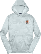 Biggby Bobcats Youth Sport-Wick CamoHex Fleece Hooded Pullover